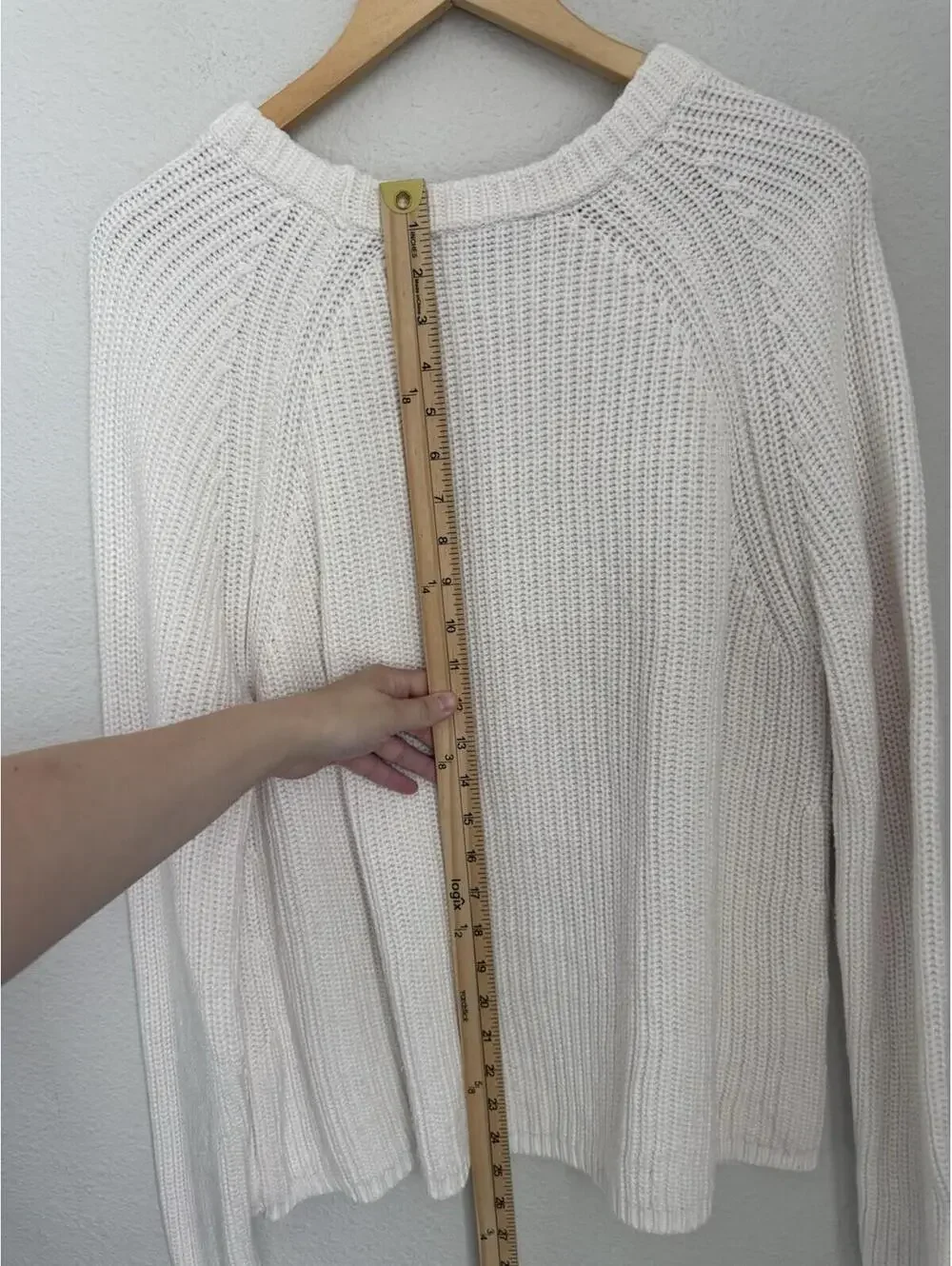 Quince Women's LG White 100% Organic Cotton Fisherman Crew Sweater Nautical - Picture 7 of 7